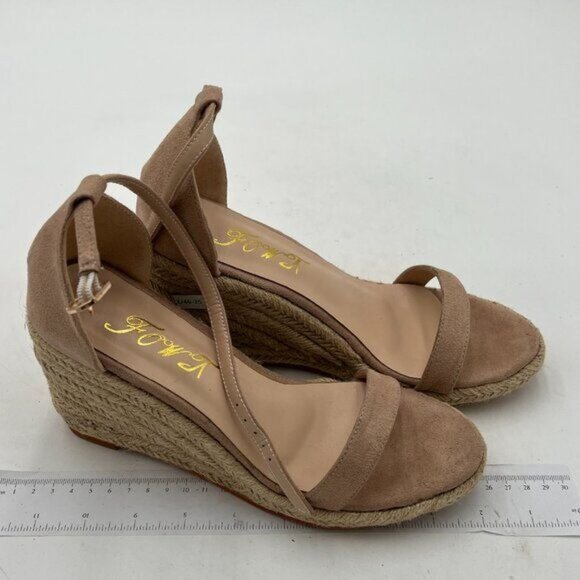 FOWT Nude Espadrille Ankle Straps Buckle Wedge Sandal Open Toe Platform Shoes - Picture 4 of 8